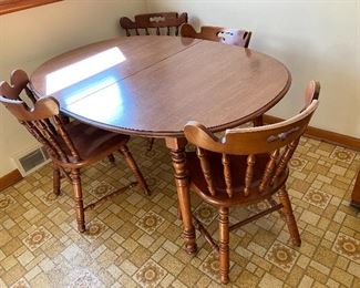Dining room table and four chairs