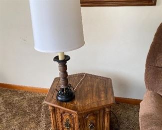 End table and lamp