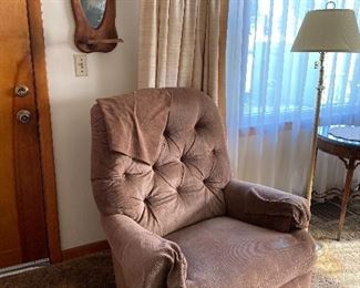 chair, wall mirror
