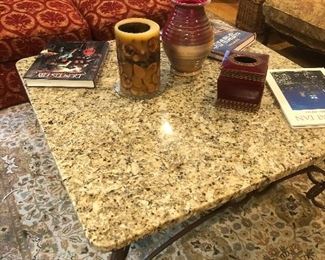 Iron based  marble top coffee table