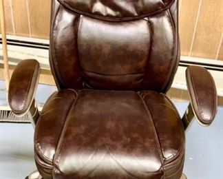 Leather office chair, adjustable w/ high back