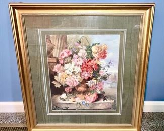 Framed Flowers in vase print