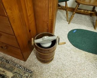 Vintage ice cream churn