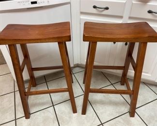 2 Matching Wooden Bar Stools