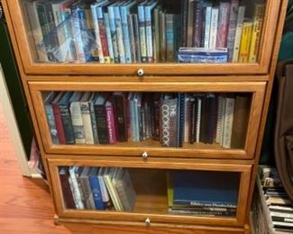 Barrister Style Wooden Bookcase with Glass Doors