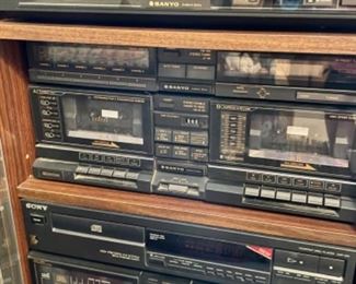 Sanyo Stereo Stack System With Cabinet