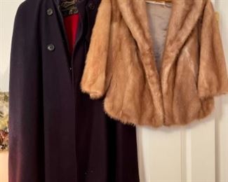 Vintage Wool UT Cape & Ladies Fur Cape
