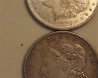 Two Silver Dollars -  Both 1921