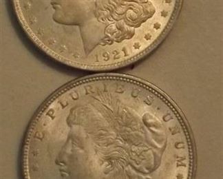 Two Silver Dollars - Both 1921
