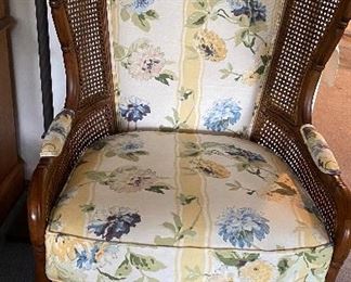 Ethan Allen Wicker Wing Back Chair,
