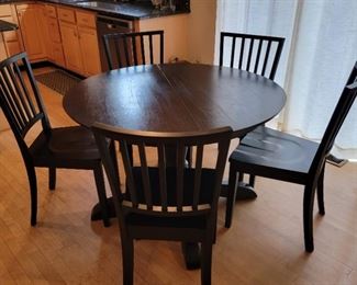 Round kitchen table with 5 chairs...30" high x 45" diameter; chairs are 36" high x 18.5" wide x 17" deep