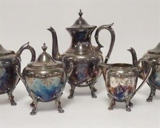 1004	ROGERS SMITH & CO 5 PIECE SILVER PLATED SET, TEA & COFFEE, TALLEST POT IS 11 1/2 IN

