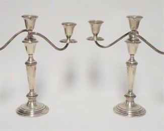 1013	PAIR OF GORHAM STERLING SILVER CANDELABRA, WEIGHTED, 11 1/2 IN HIGH X 11 1/2 IN WIDE
