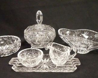 1034	6 PIECE NACHTMANN CRYSTAL, OVAL BOWL IS 10 1/2 IN
