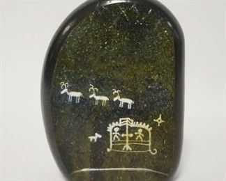 1101	KOSTA ENGRAVED PAPERWEIGHT, 5 IN HIGH
