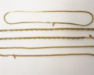 1170	3 MIRIAM HASKELL VINTAGE CHAIN NECKLACES, 2 APPROIXMATELY 23 IN AND 1 IS 29 IN LONG, ALL HAVE HANG TAGS
