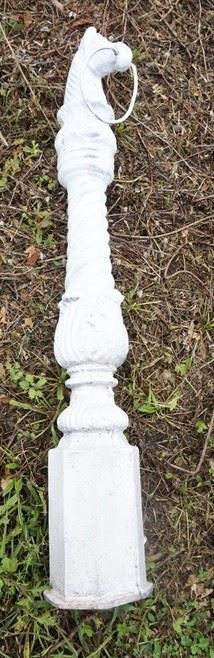 1209	CAST IRON HITCHING POST W/HORSE HEAD, 43 IN HIGH
