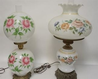 1238	2 HAND PAINTED ELECTRIC GWTW LAMPS, TALLEST IS 28 1/2 IN
