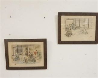 1329	2 JAPANESE WOODBLOCK PRINTS, SIGNED IN MATCHING FRAMES, 14 IN X 10 3/4 IN
