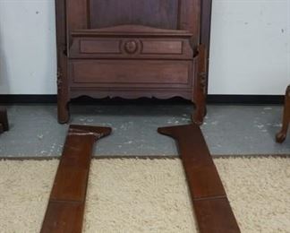 1360	CARVED HIGH BACK VICTORIAN BED, 49 IN W 73 IN H 
