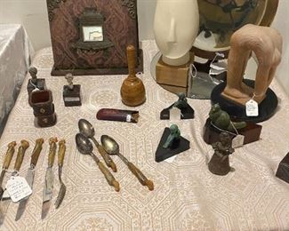 Said S Alfred Haddad (Lebanon Horn handle )8pc set  Elizabeth Schlappi ; Victorian Photo album, modernist charger