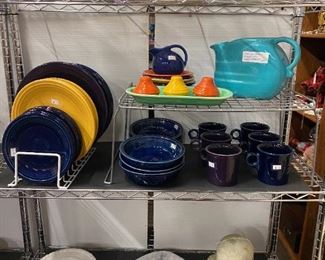 Bohemian Art Nouveau Glass lidded jars; Fiesta 