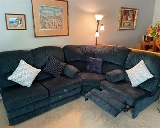 5 PC Sectional (Corner Section, Left Arm Recliner, Right Arm Recliner, Single Seat with Storage Drawer and Sleeper Loveseat)
