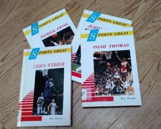 Sports books for young readers, like new, Isiah Thomas,  John Elway, Chris Webber, Patrick Ewing