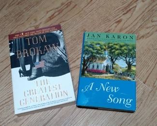 The Greatest Generation by Tom Brokaw and A New Song by Jan Karon, number 5 of the Mitford Series