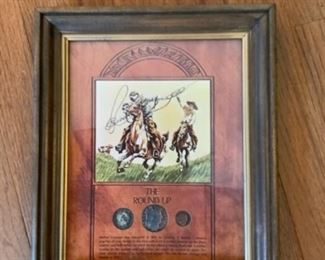 Coin Collection frame Themed “The Round UP”