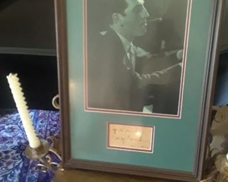 George Gershwin photo with autographed inset.