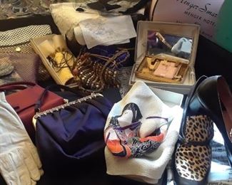 Interesting Japanese scarves, accessories, Retro shoes with animal print now "hot" again.