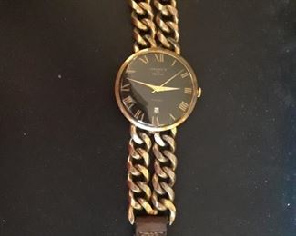 John Weitz Destino 17 jewels, leather strap missing from top end. Working.