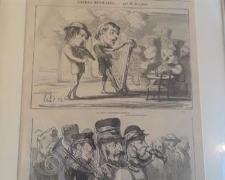 Framed pages from the Journal Amusant.