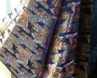 Men's Japanese reversible brocade jacket with butterfly pattern. Gorgeous and lush.