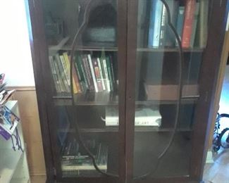1930s-1940s Book case with glass doors.