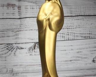 Gold Ceramic Madonna Statuette Figurine