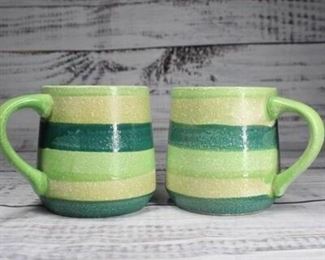 Vintage Pair of Holt Howard Green Gradient Mugs