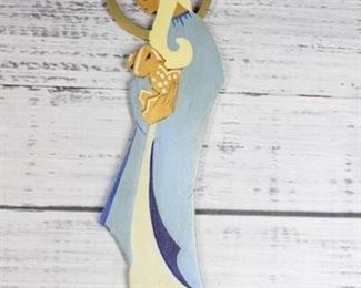 Hand Painted Mary with Lamb Mountable Wood Panel