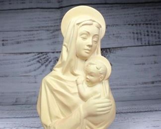 Madonna and Child Plaster Chalkware Wall Decor