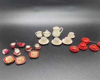 Dollhouse Miniatures China Enamelware Dishware Sets