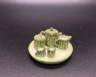 Asparagus Vegetable Theme Miniature Tea Set