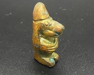 Small Brass Gnome Dog Miniature Figurine