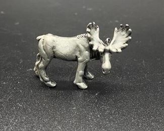 Miniature Moose Pewter Figurine