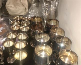 Vintage silver chalices, Three sizes available, two sets of each