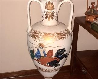 Vintage vase from Greece, measures approximately 3 feet tall