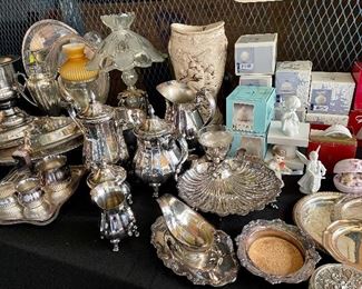 Silver, Tea Service, Chafing dish, Lladro bells