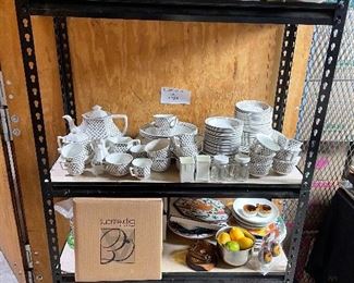 English China, Tupperware, faux  fruit, stainless steel bowls, cookware bakeware, French onion soup bowls