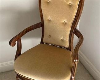Wicker Back Burled Wood Chair
