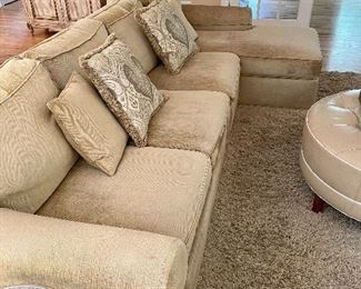 Ethan Allen Quinn Sectional Couch with Chaise Lounge 39" D x 31" H x 115" L (Chaise is 63" D) .